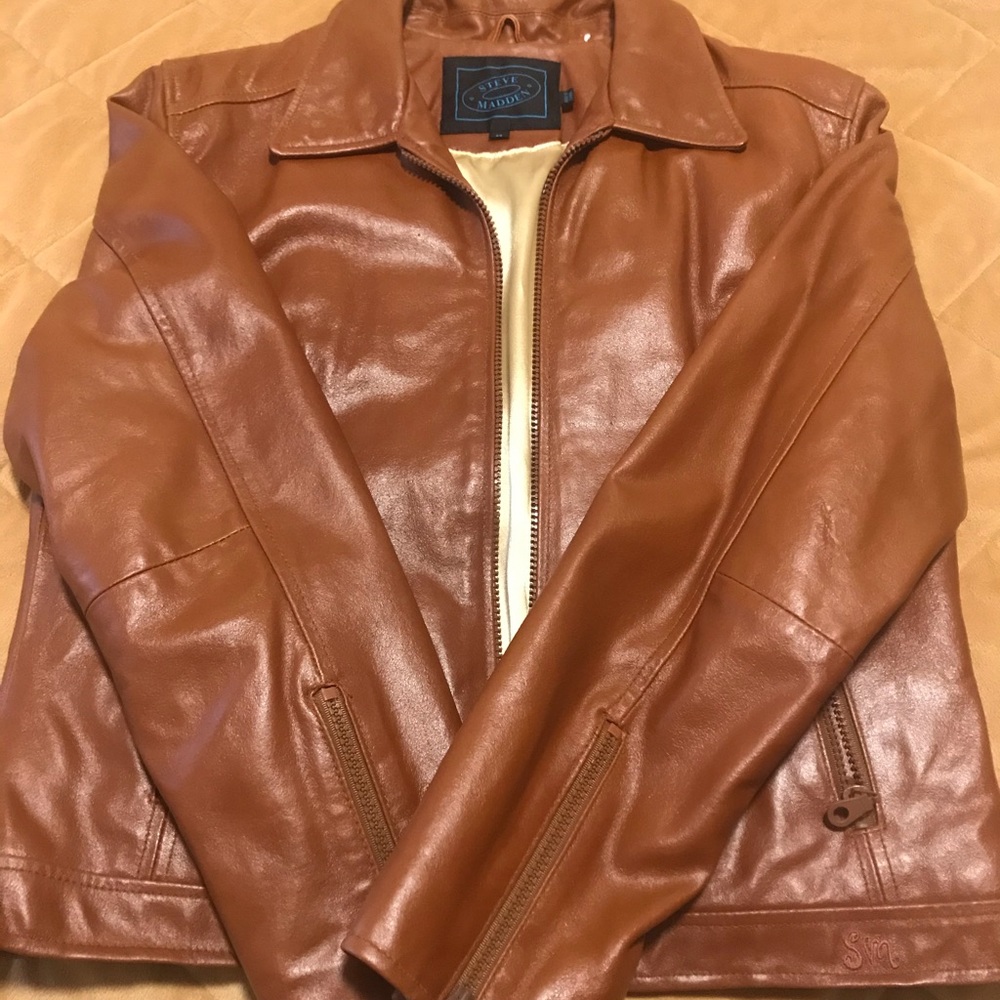 Steve Madden Cognac Leather Jacket